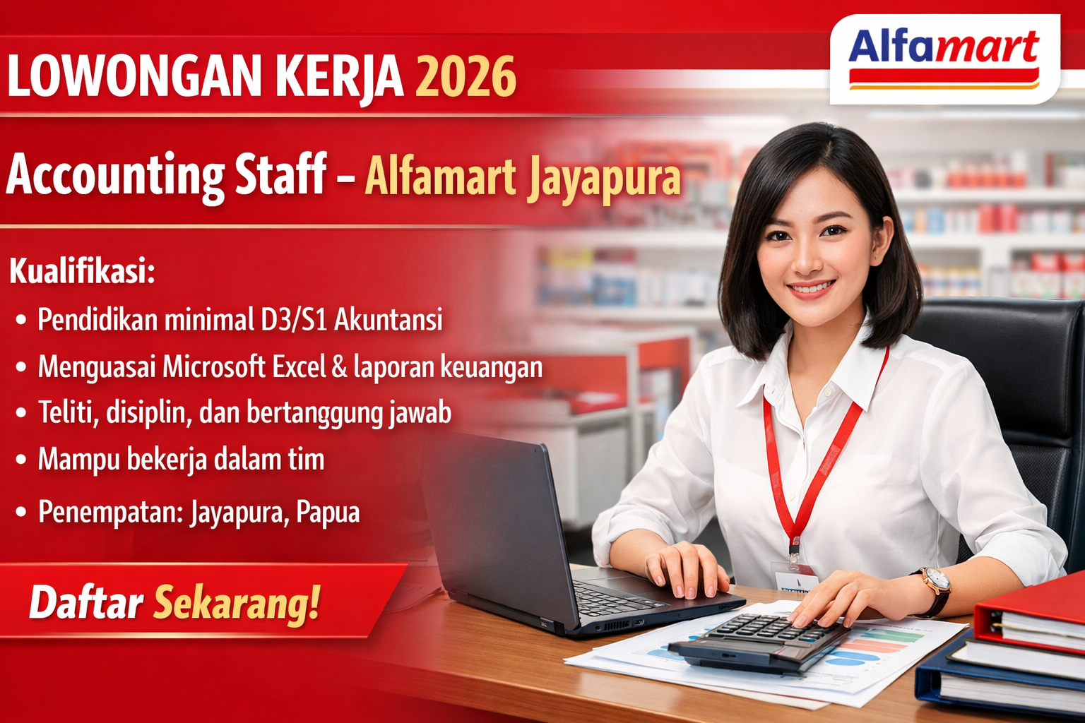 Lowongan Accounting Staff Alfamart Jayapura 2026 (Terbaru)