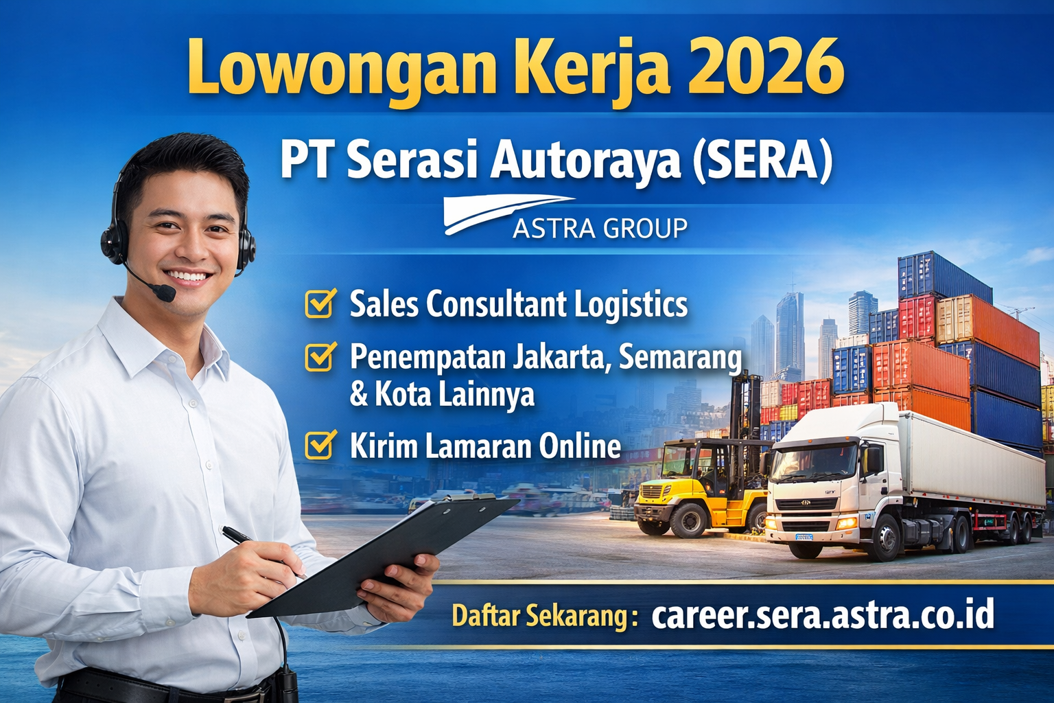 Lowongan Kerja PT Serasi Autoraya (SERA) Astra Group 2026 Dibuka, Peluang Karier di Jakarta hingga Semarang