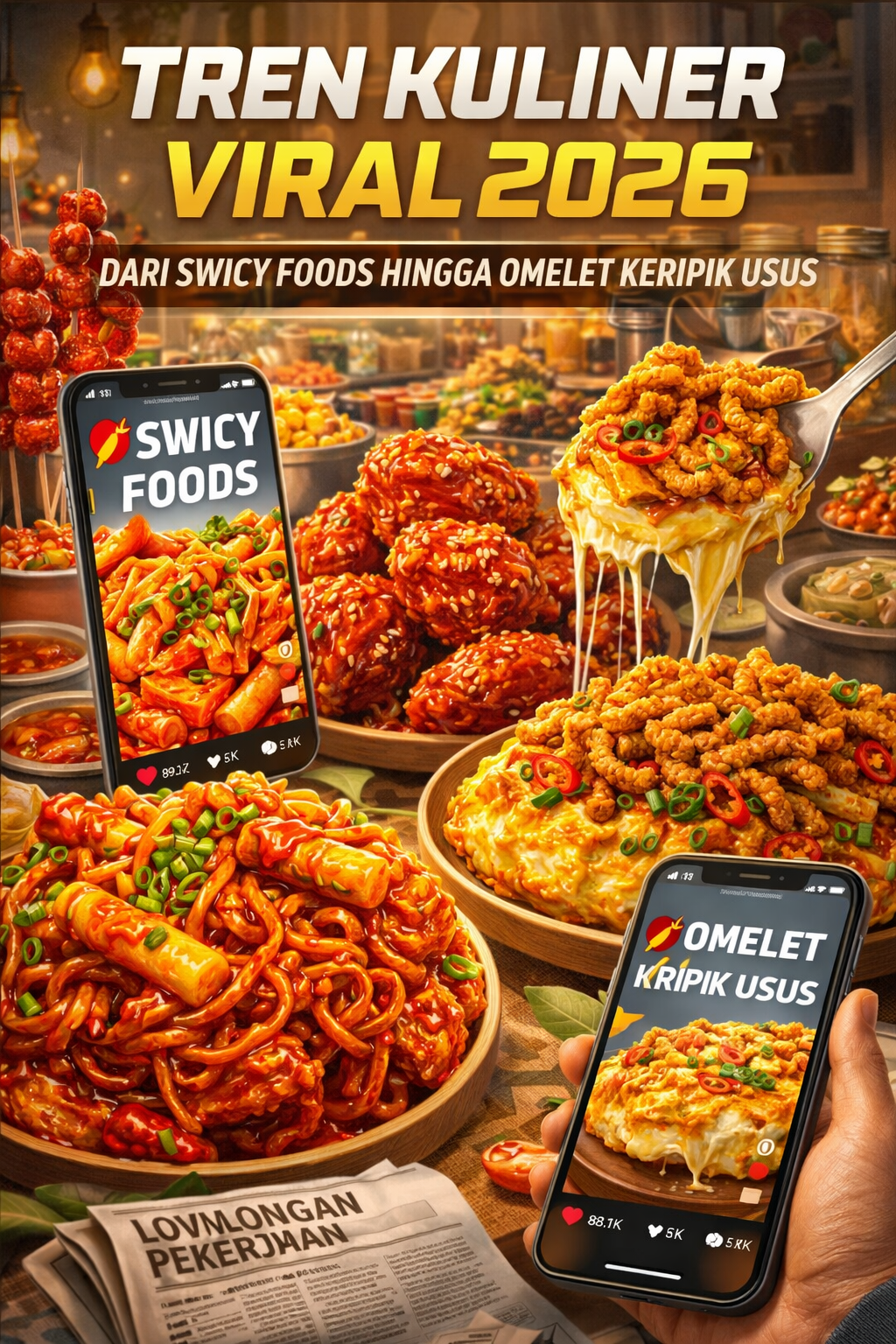 Tren Kuliner Viral 2026: Dari Swicy Foods Hingga Omelet Keripik Usus