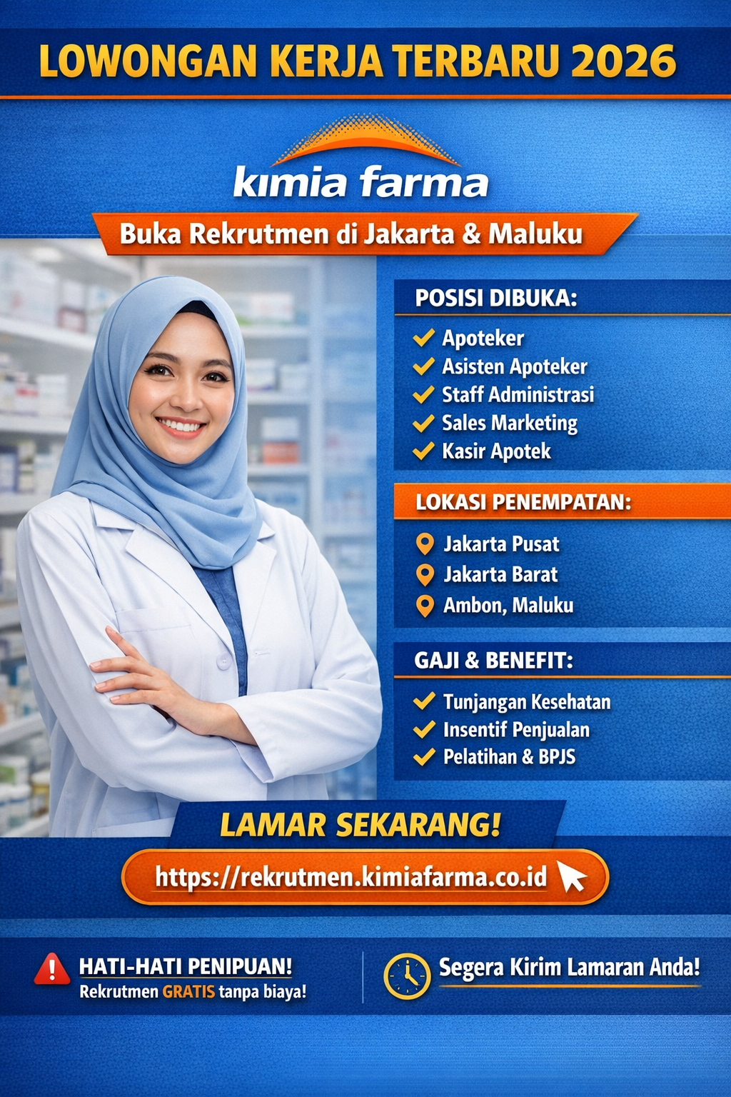 Lowongan Kerja Terbaru 2026: PT Kimia Farma Buka Rekrutmen di Jakarta dan Maluku