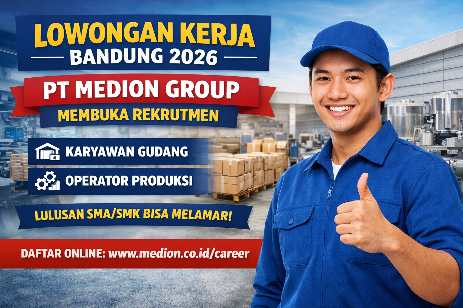 Lowongan Kerja Bandung 2026: PT Medion Group Buka Rekrutmen Karyawan Gudang dan Operator Produksi