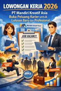 Lowongan Kerja 2026: PT Mandiri Kreatif Asia Buka Peluang Karier untuk Lulusan Baru dan Profesional