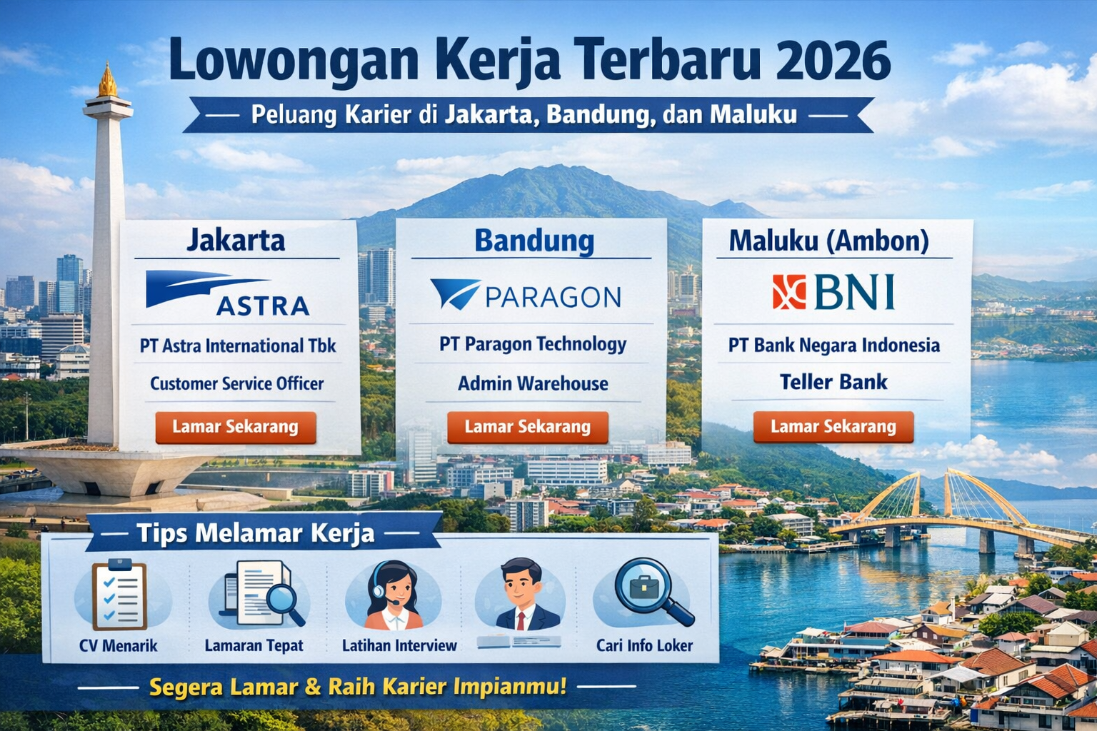 Lowongan Kerja Terbaru 2026: Peluang Karier di Jakarta, Bandung, dan Maluku