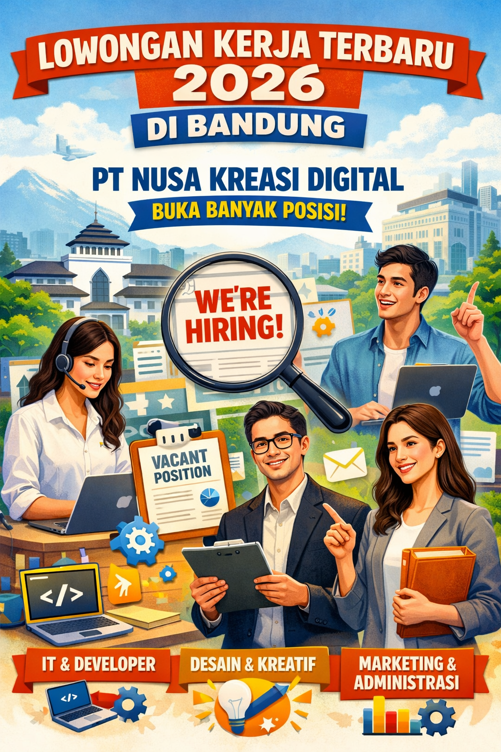 Lowongan Kerja Terbaru 2026 di Bandung, PT Nusa Kreasi Digital Buka Banyak Posisi