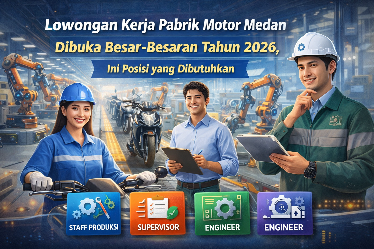 Lowongan Kerja Pabrik Motor Medan Dibuka Besar-Besaran Tahun 2026, Ini Posisi yang Dibutuhkan