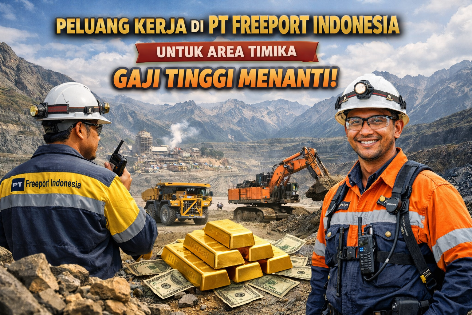 Peluang Kerja di PT Freeport Indonesia untuk Area Timika, Gaji Tinggi Menanti