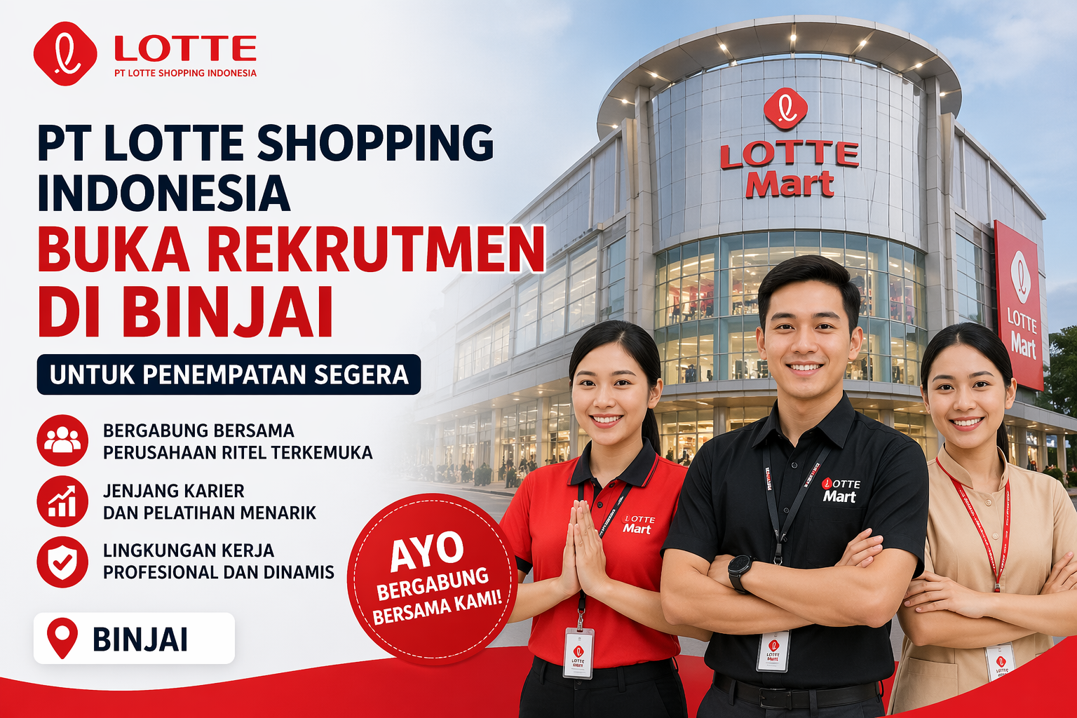 PT Lotte Shopping Indonesia Buka Rekrutmen di Binjai untuk Penempatan Segera