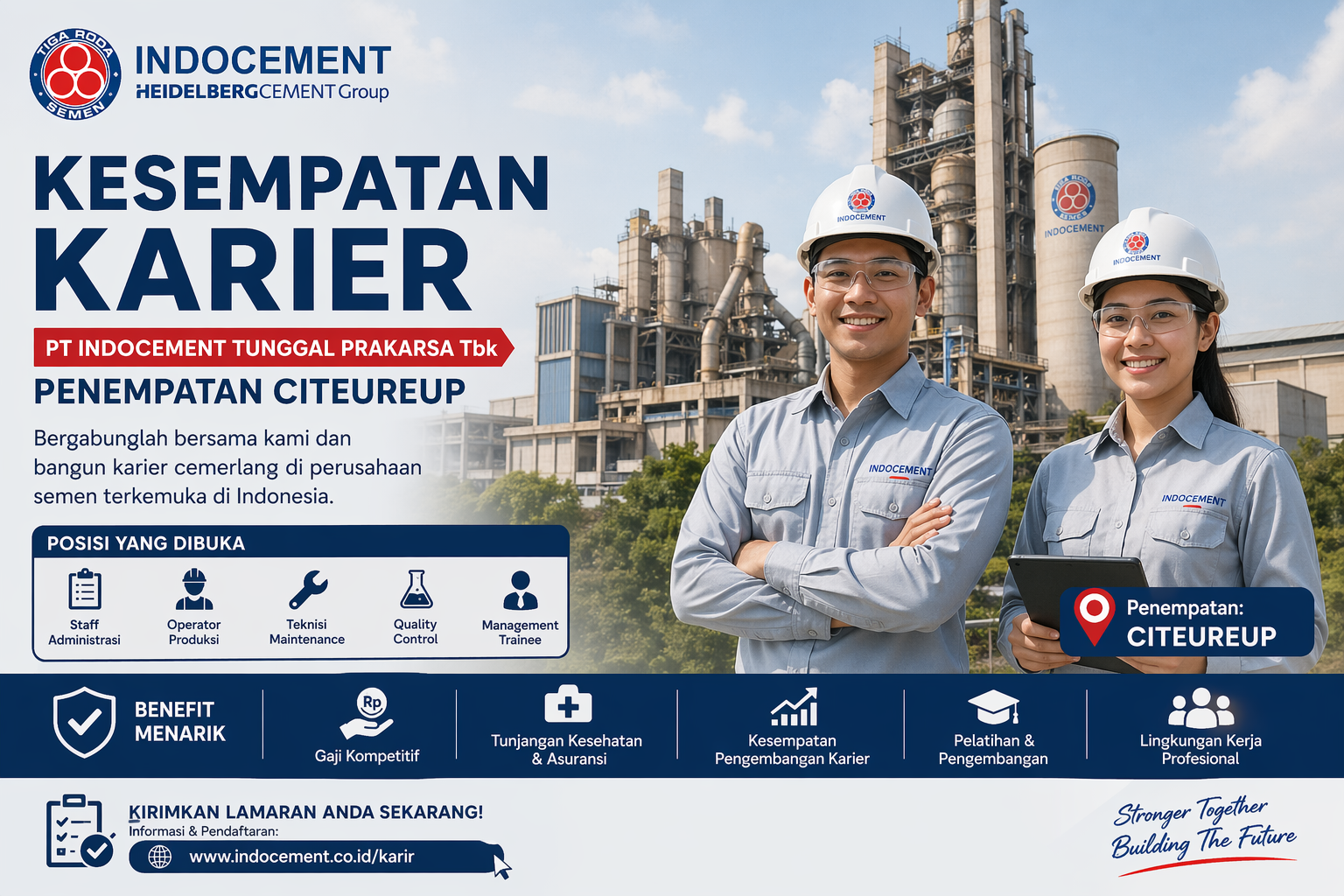 Kesempatan Karier di PT Indocement Tunggal Prakarsa Tbk untuk Penempatan Citeureup