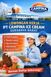 PT Campina Ice Cream Industry Tbk Cari Karyawan Baru di Surabaya Barat, Buruan Daftar