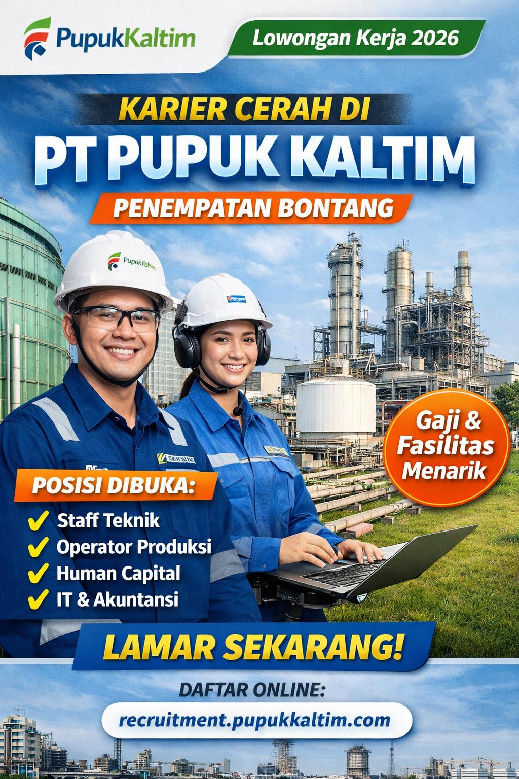 Kesempatan Karier di PT Pupuk Kaltim untuk Penempatan Bontang, Cek Detailnya