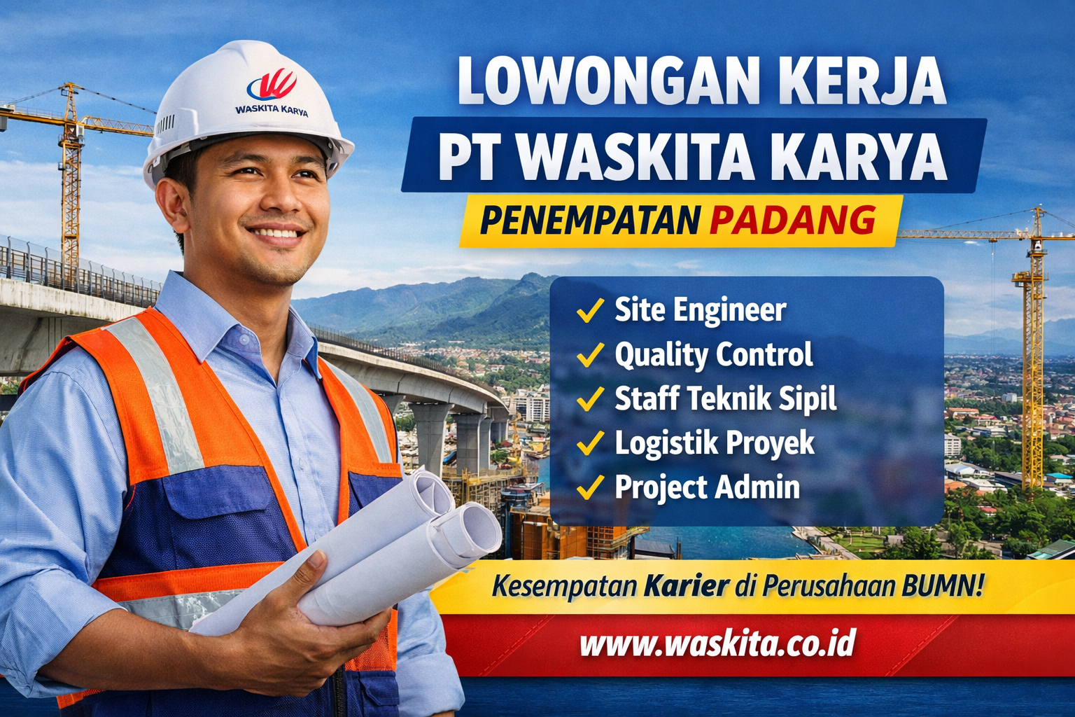 Kesempatan Karier di PT Waskita Karya (Persero) Tbk untuk Penempatan Padang