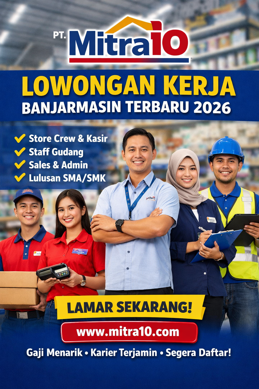 PT Mitra10 Indonesia Buka Rekrutmen di Banjarmasin untuk Berbagai Posisi