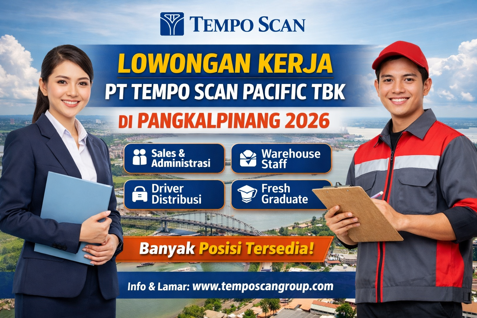 Lowongan Kerja PT Tempo Scan Pacific Tbk di Pangkalpinang: Peluang Karier untuk Berbagai Posisi