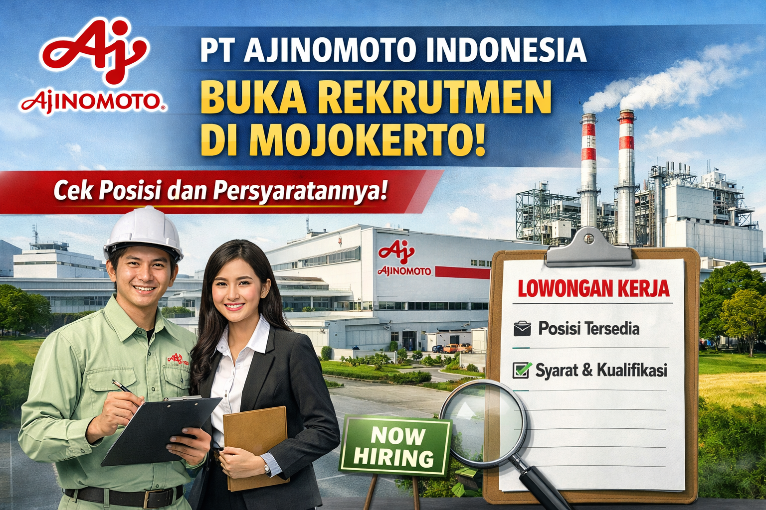 PT Ajinomoto Indonesia Buka Rekrutmen di Mojokerto, Cek Posisi dan Persyaratannya